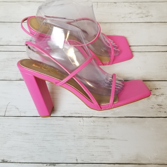 EGO Marisa Pink Strappy Square Toe High Heel Pumps Heels NWB